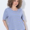 Μπλούζα ριγέ oversized με διακριτικό κέντημα στο στήθος
