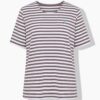 Μπλούζα ριγέ oversized με διακριτικό κέντημα στο στήθος