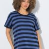 Μπλούζα ριγέ oversized με στρογγυλή λαιμόκοψη