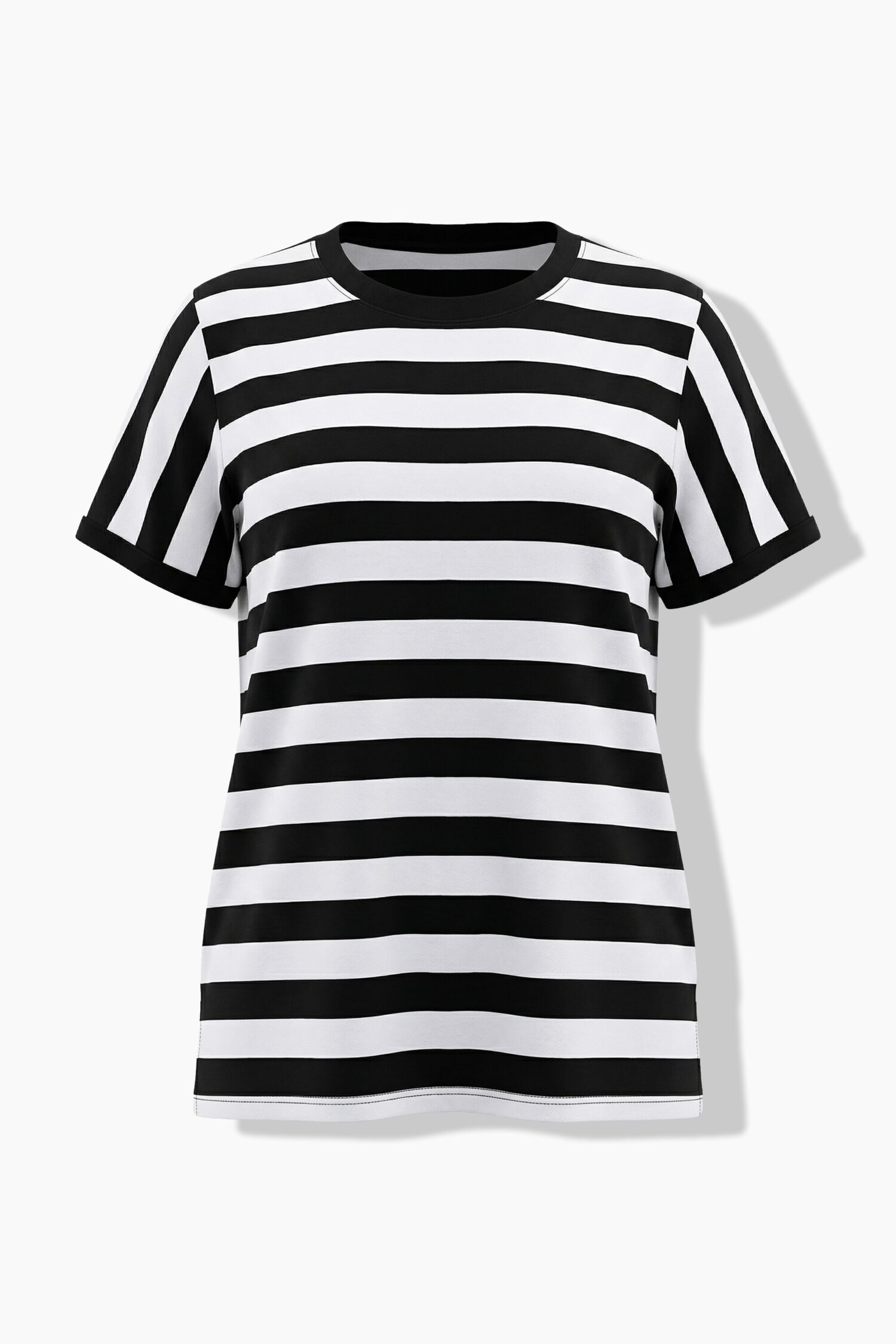 Μπλούζα ριγέ oversized με στρογγυλή λαιμόκοψη