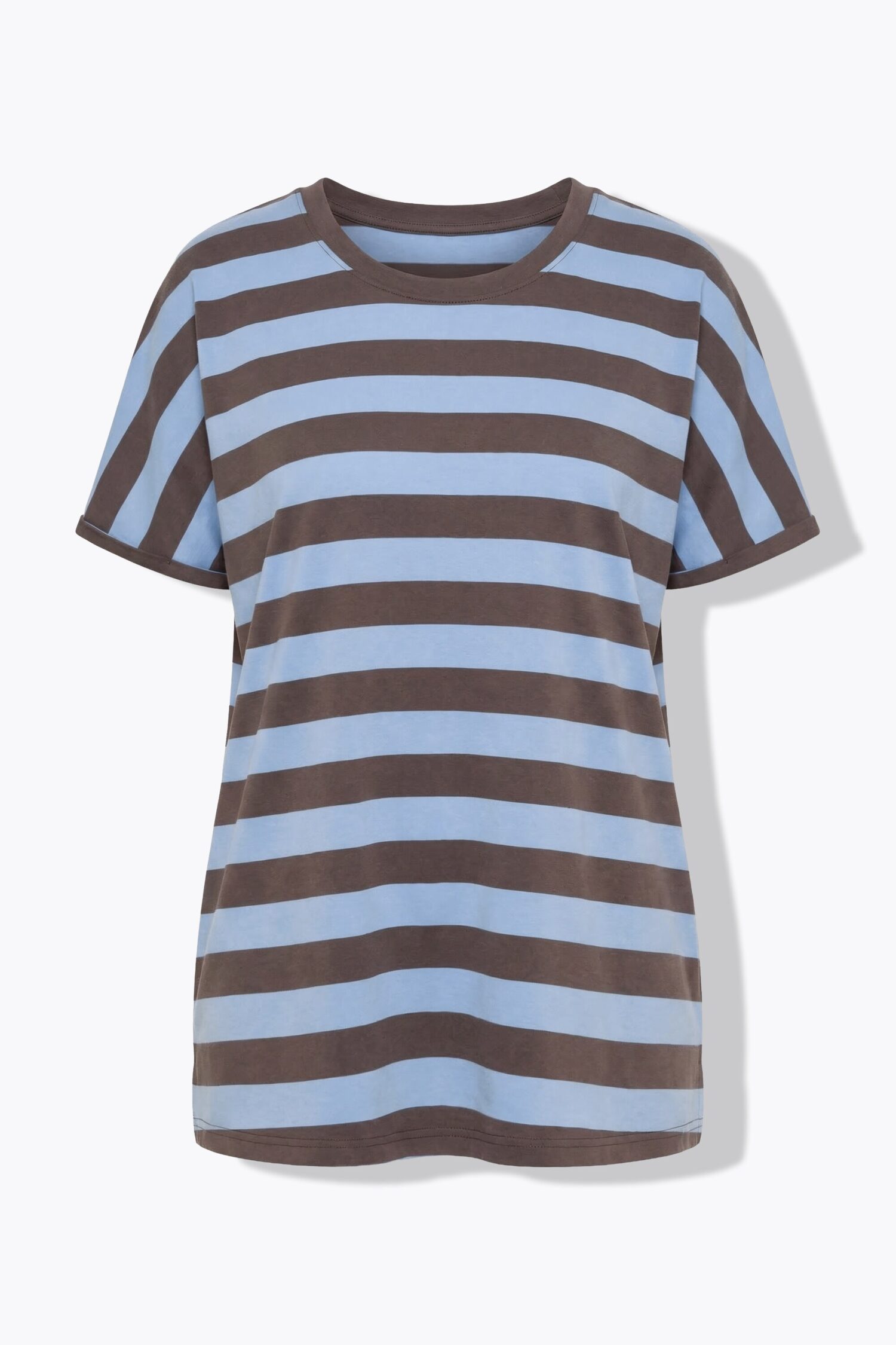 Μπλούζα ριγέ oversized με στρογγυλή λαιμόκοψη
