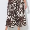 Παντελόνι με zebra print και μερικώς ελαστική μέση