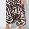 Παντελόνι με zebra print και μερικώς ελαστική μέση
