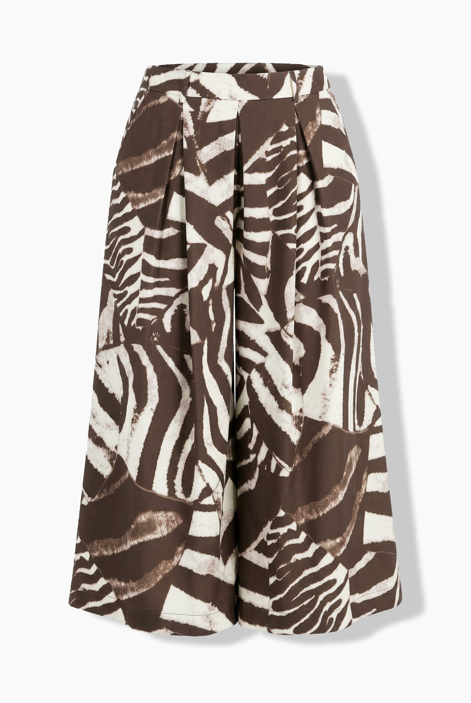 Παντελόνι με zebra print και μερικώς ελαστική μέση