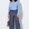 Παντελόνι σε denim look με ελαστική μέση