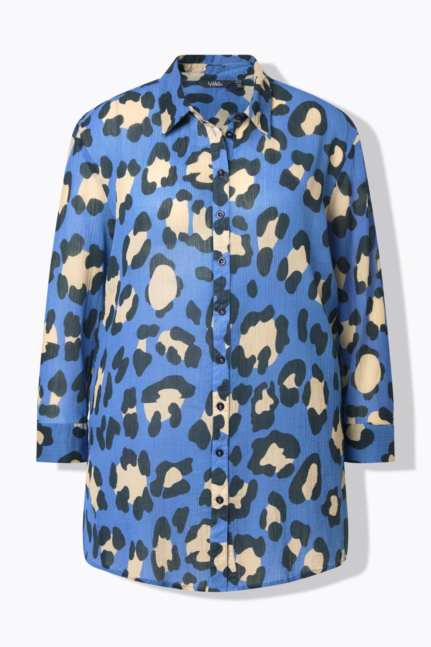 Πουκάμισο μακρυμάνικο με animal print και μακριά μανίκια