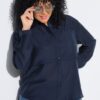 Πουκάμισο μακρυμάνικο oversized, ελαφρώς διάφανο