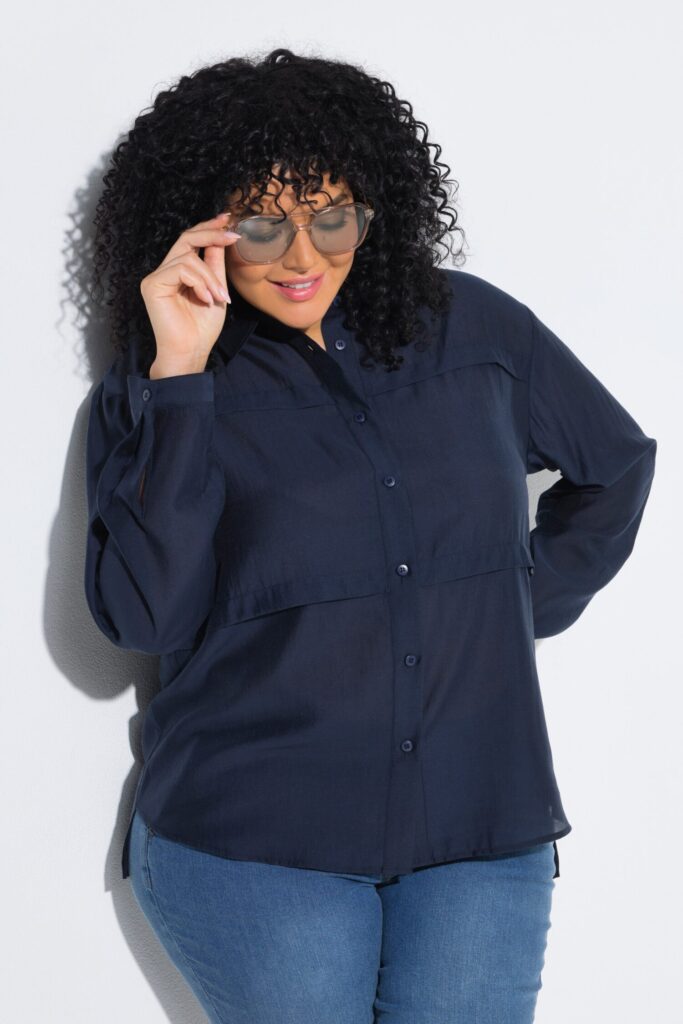 Πουκάμισο μακρυμάνικο oversized, ελαφρώς διάφανο