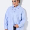 Πουκάμισο oversized με στρογγυλεμένο τελείωμα