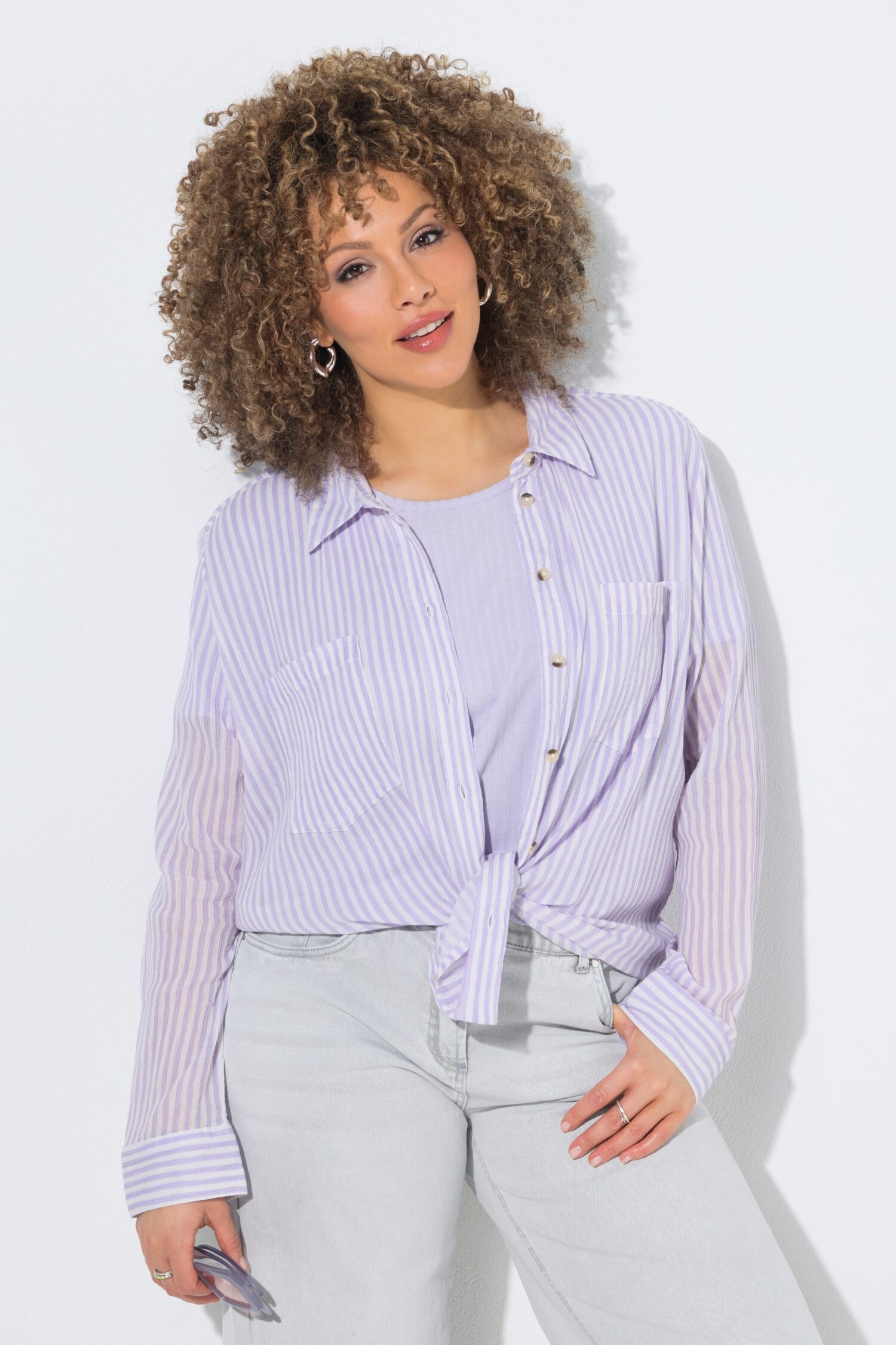 Πουκάμισο ριγέ με μακριά μανίκια και τσέπες