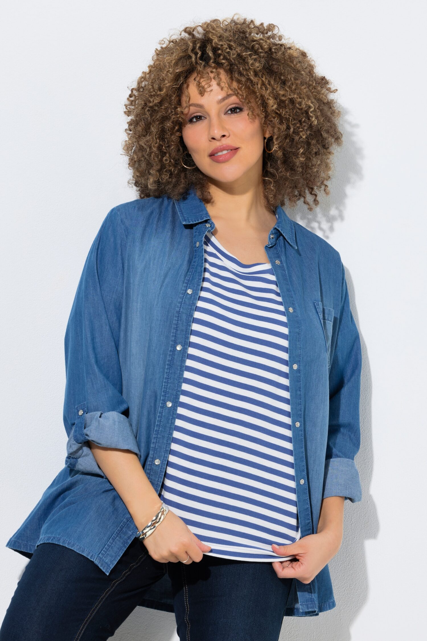 Πουκάμισο σε denim look με μακριά μανίκια