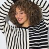 Πουλόβερ oversized με ριγέ σχέδιο