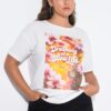 T-shirt με φλοράλ τύπωμα και κοντά μανίκια