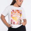 T-shirt με φλοράλ τύπωμα και κοντά μανίκια