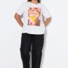 T-shirt με φλοράλ τύπωμα και κοντά μανίκια
