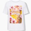 T-shirt με φλοράλ τύπωμα και κοντά μανίκια