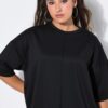 T-shirt oversized, από απαλό scuba ζέρσεϊ ύφασμα