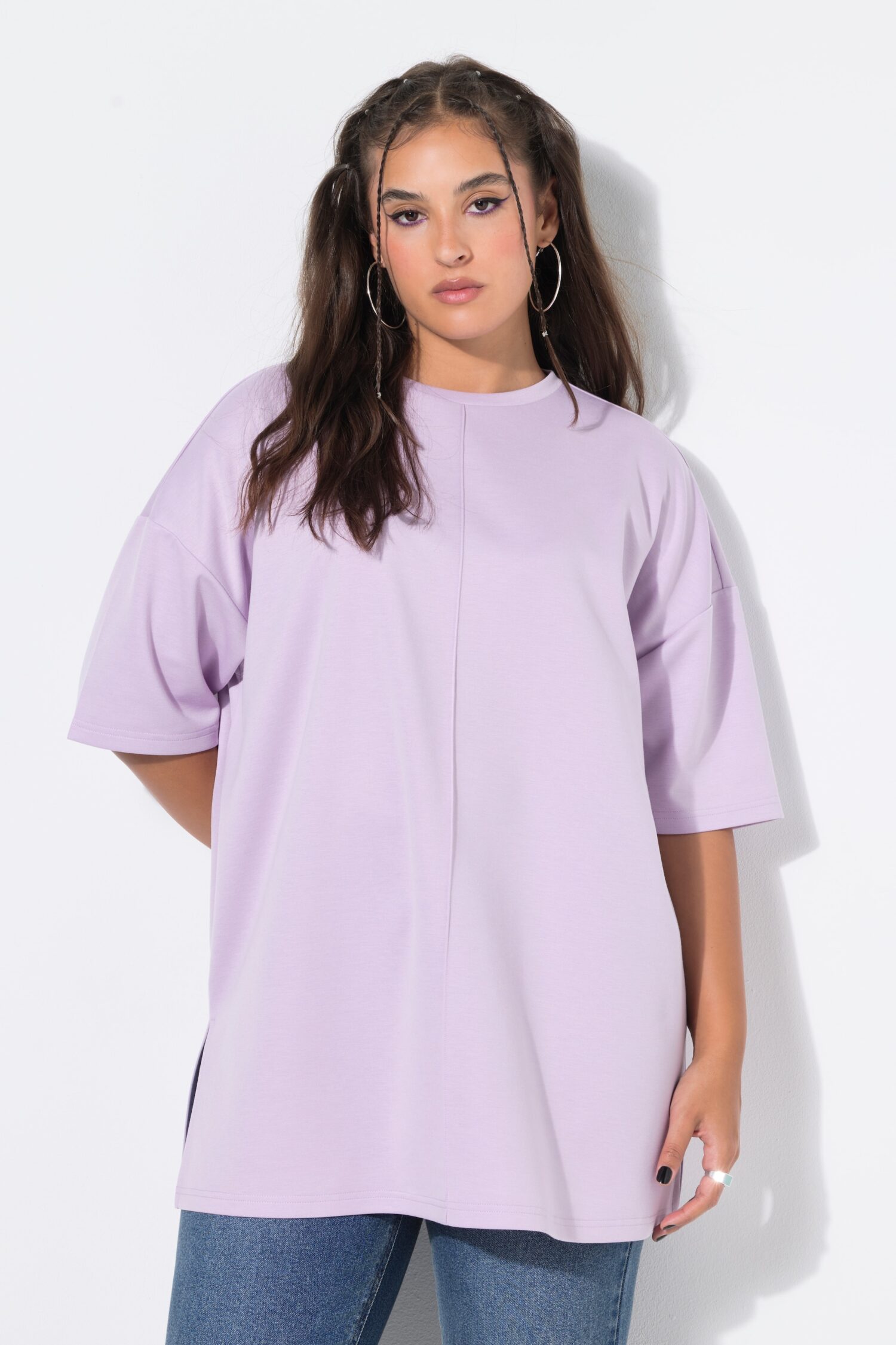 T-shirt oversized, από απαλό scuba ζέρσεϊ ύφασμα