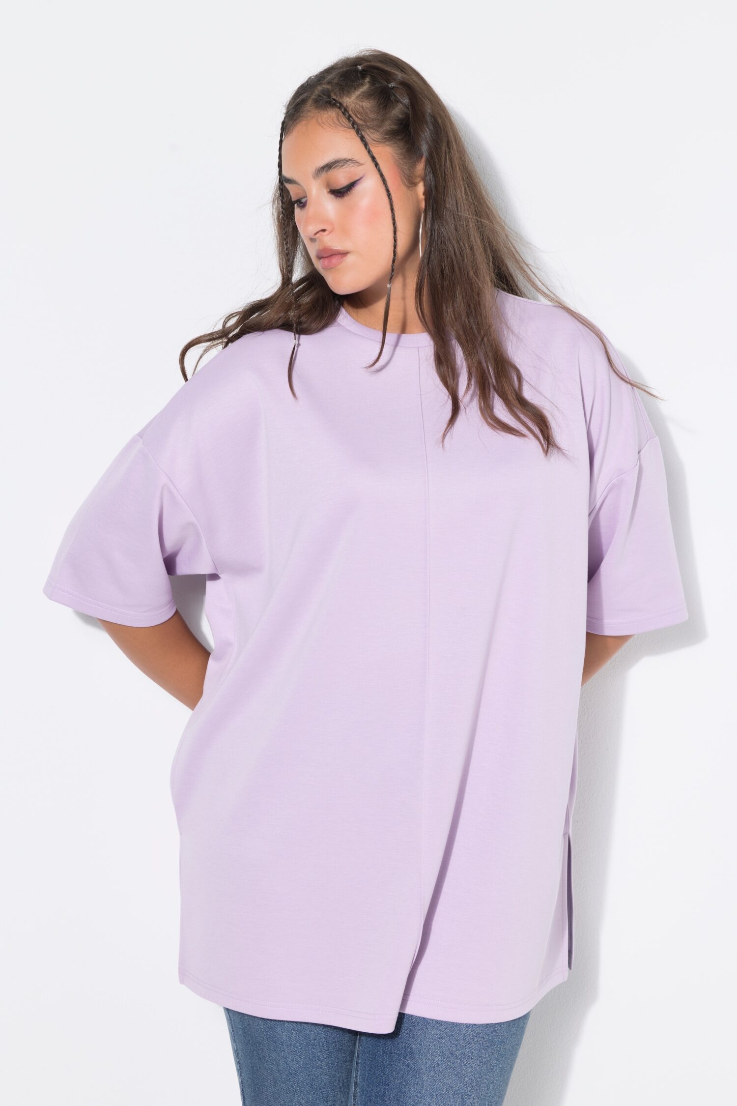 T-shirt oversized, από απαλό scuba ζέρσεϊ ύφασμα