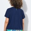T-shirt oversized με πολύχρωμο τύπωμα, στρογγυλή λαιμόκοψη και κοντά μανίκια