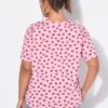 T-shirt oversized με σχέδιο kiss και κοντά μανίκια