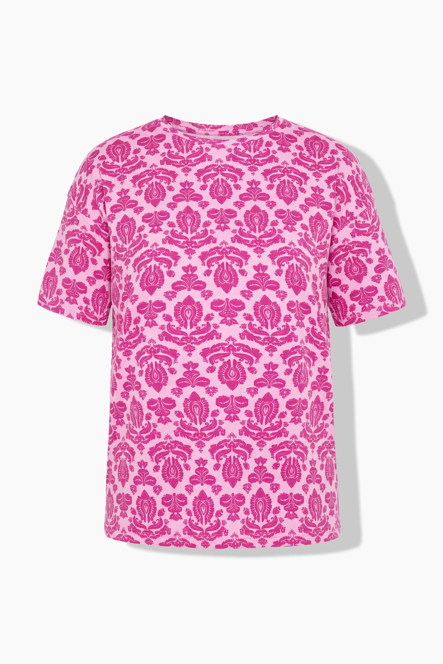 T-shirt oversized με σχέδιο paisley και χαμηλούς ώμους