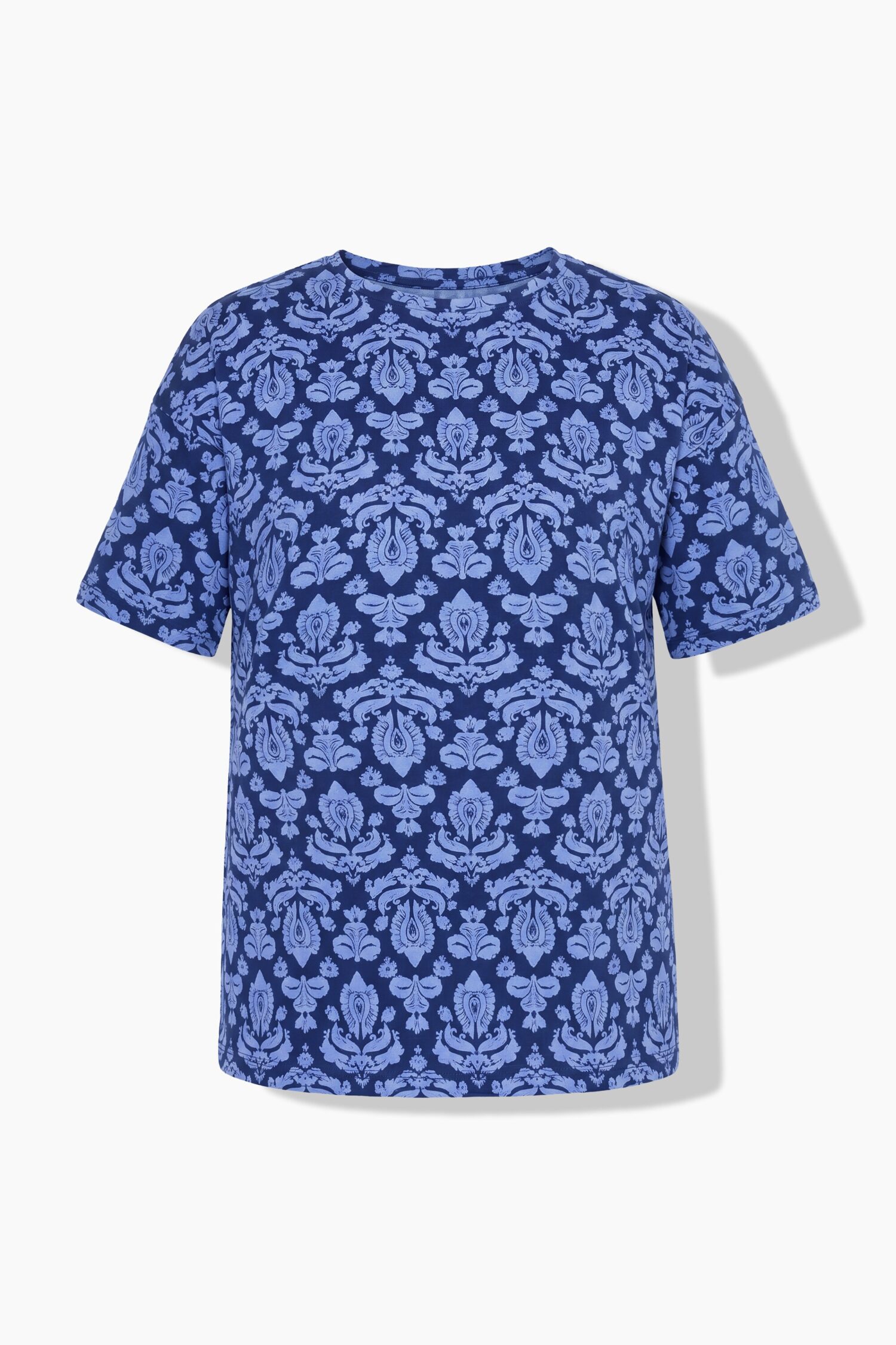 T-shirt oversized με σχέδιο paisley και χαμηλούς ώμους
