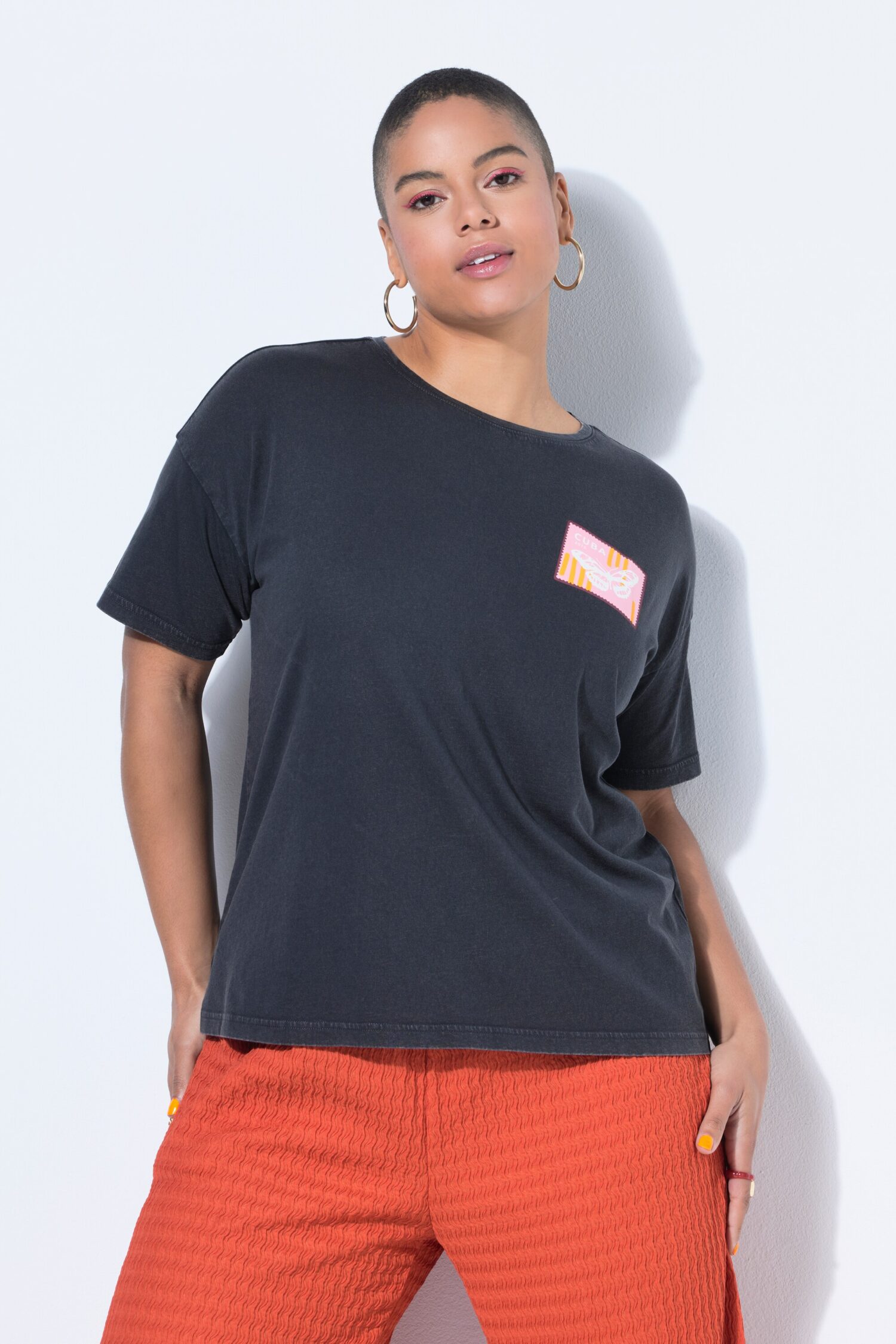 T-shirt oversized με τύπωμα και washed effect