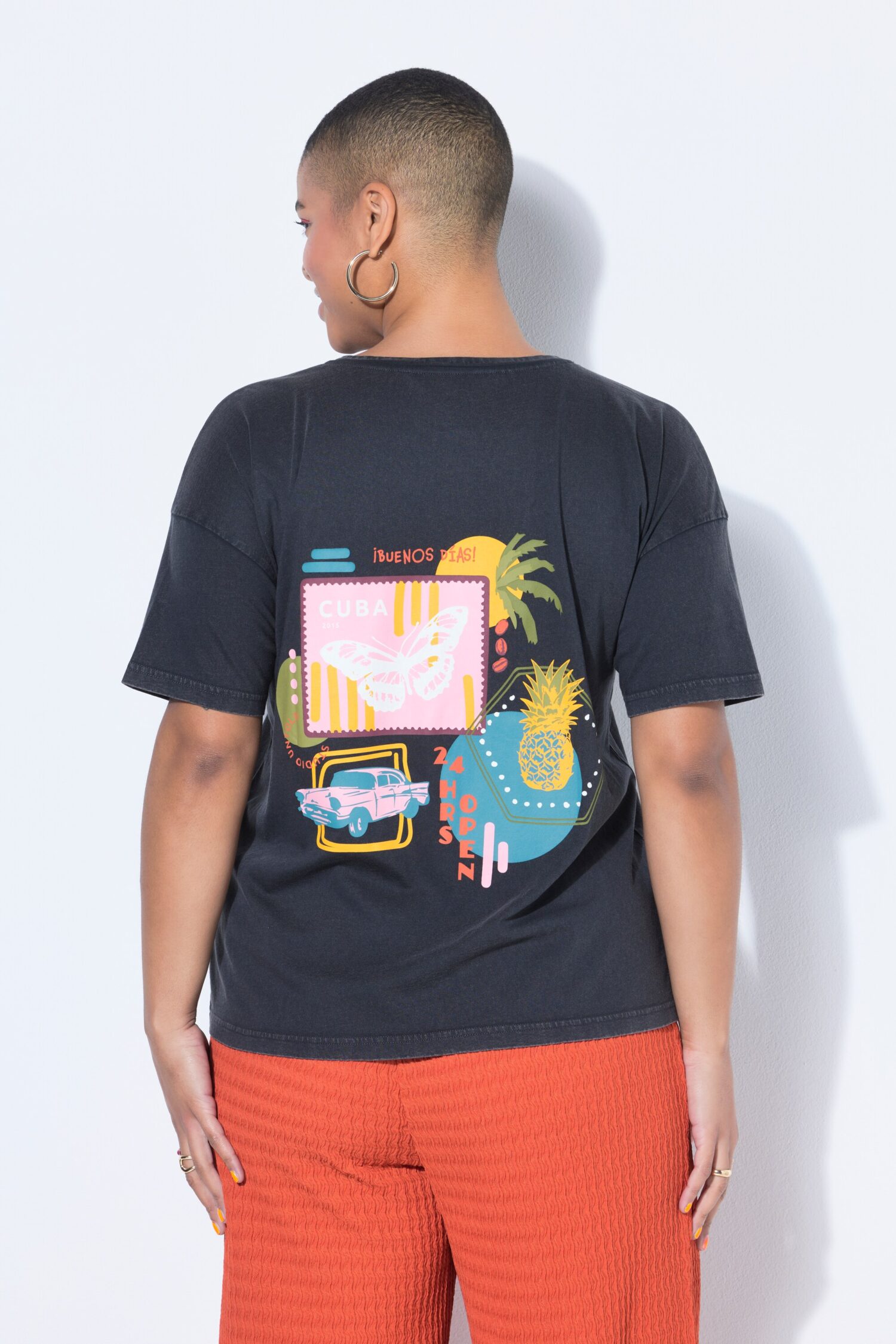 T-shirt oversized με τύπωμα και washed effect