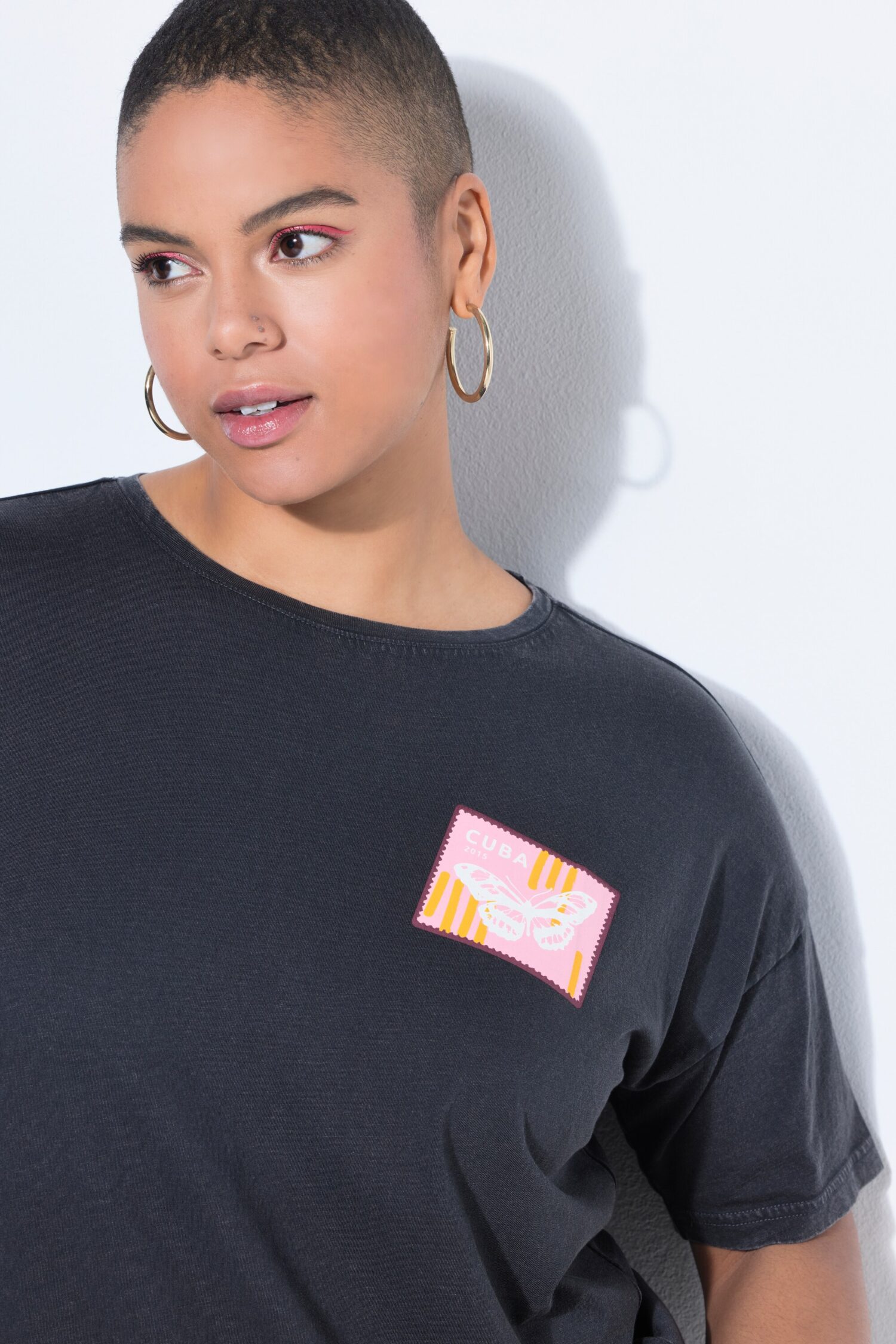 T-shirt oversized με τύπωμα και washed effect