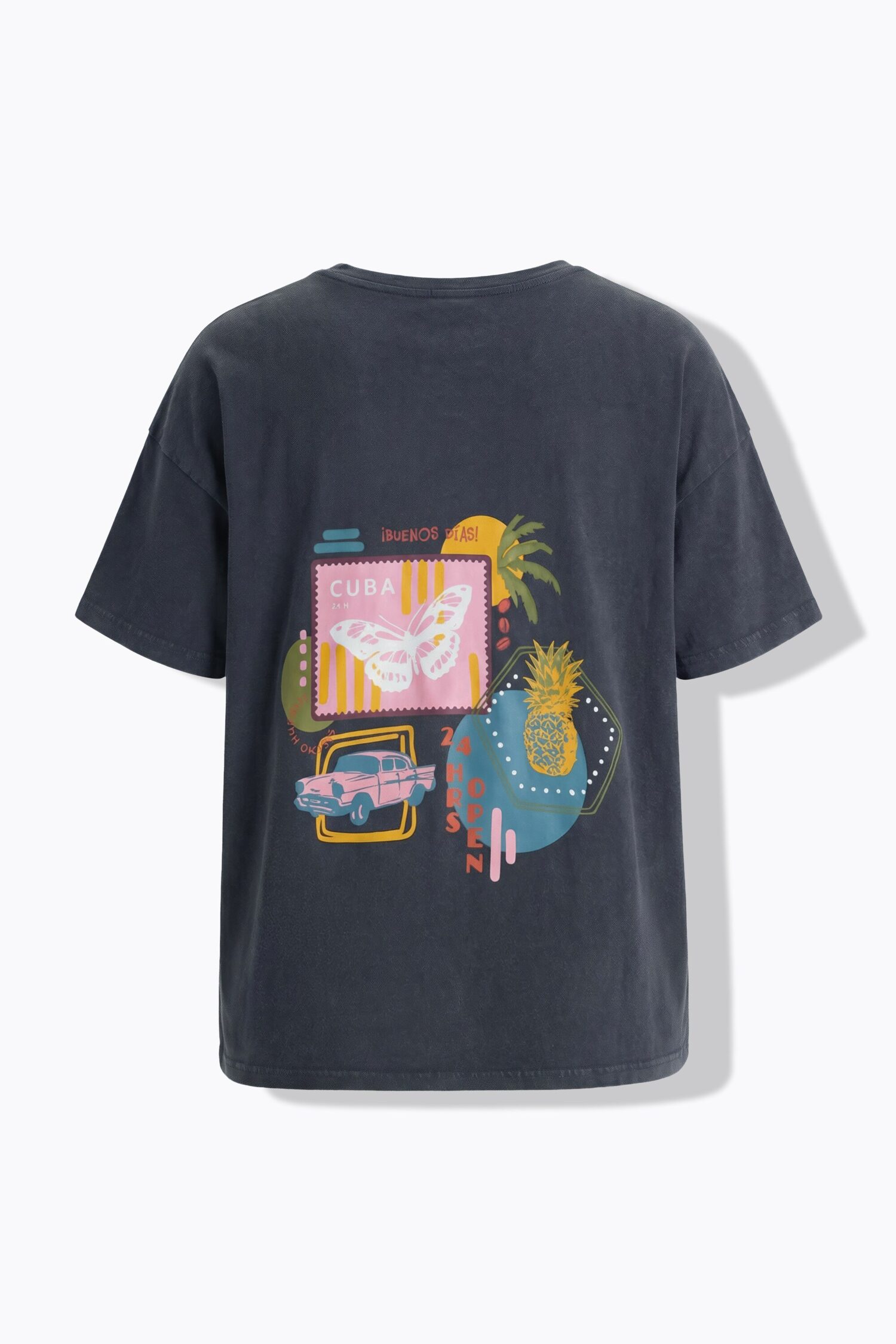 T-shirt oversized με τύπωμα και washed effect
