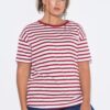 T-shirt oversized, ριγέ με κοντά μανίκια