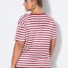 T-shirt oversized, ριγέ με κοντά μανίκια
