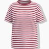 T-shirt oversized, ριγέ με κοντά μανίκια