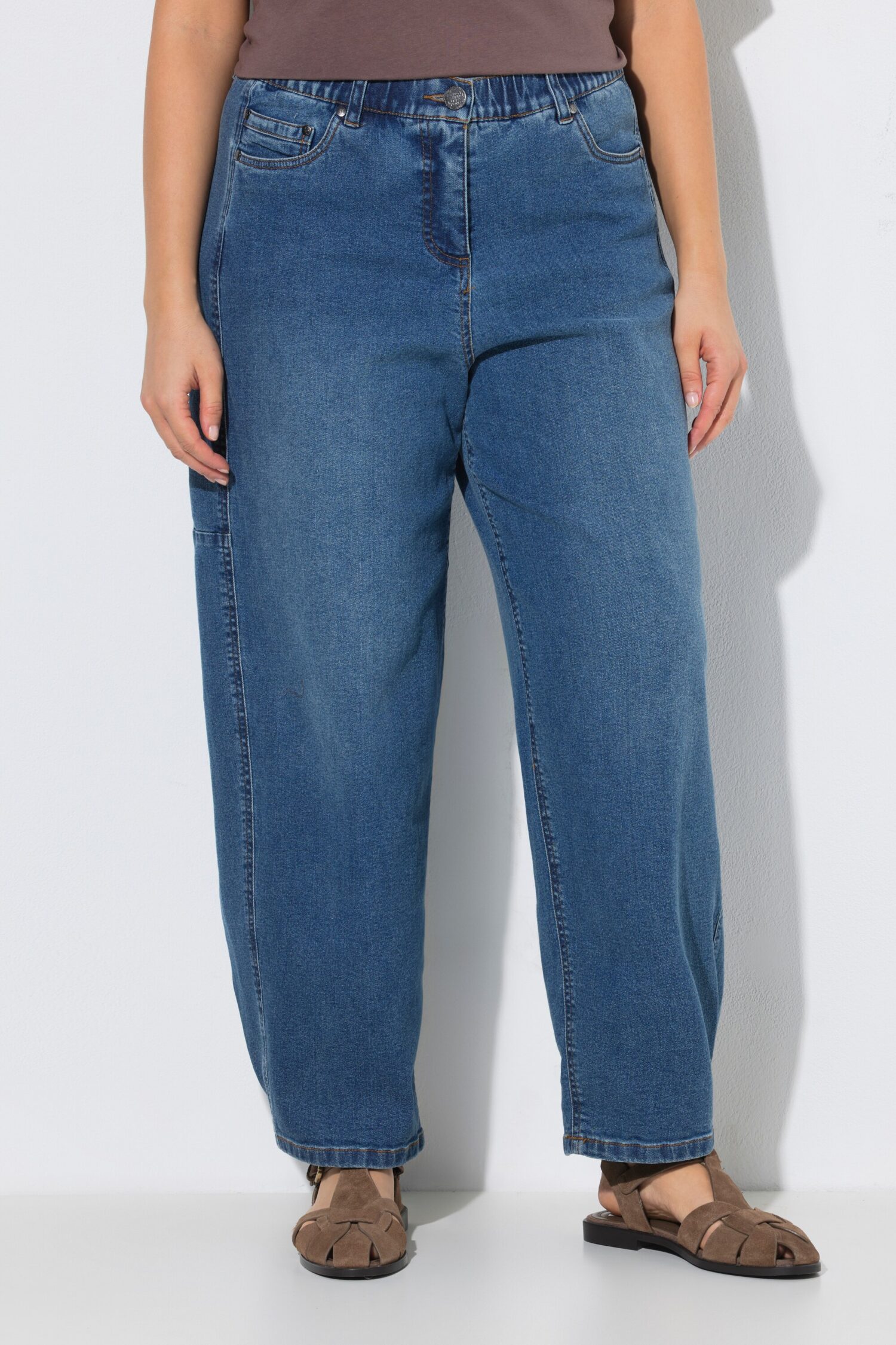 Τζιν παντελόνι barrel fit, από ελαστικό denim ύφασμα