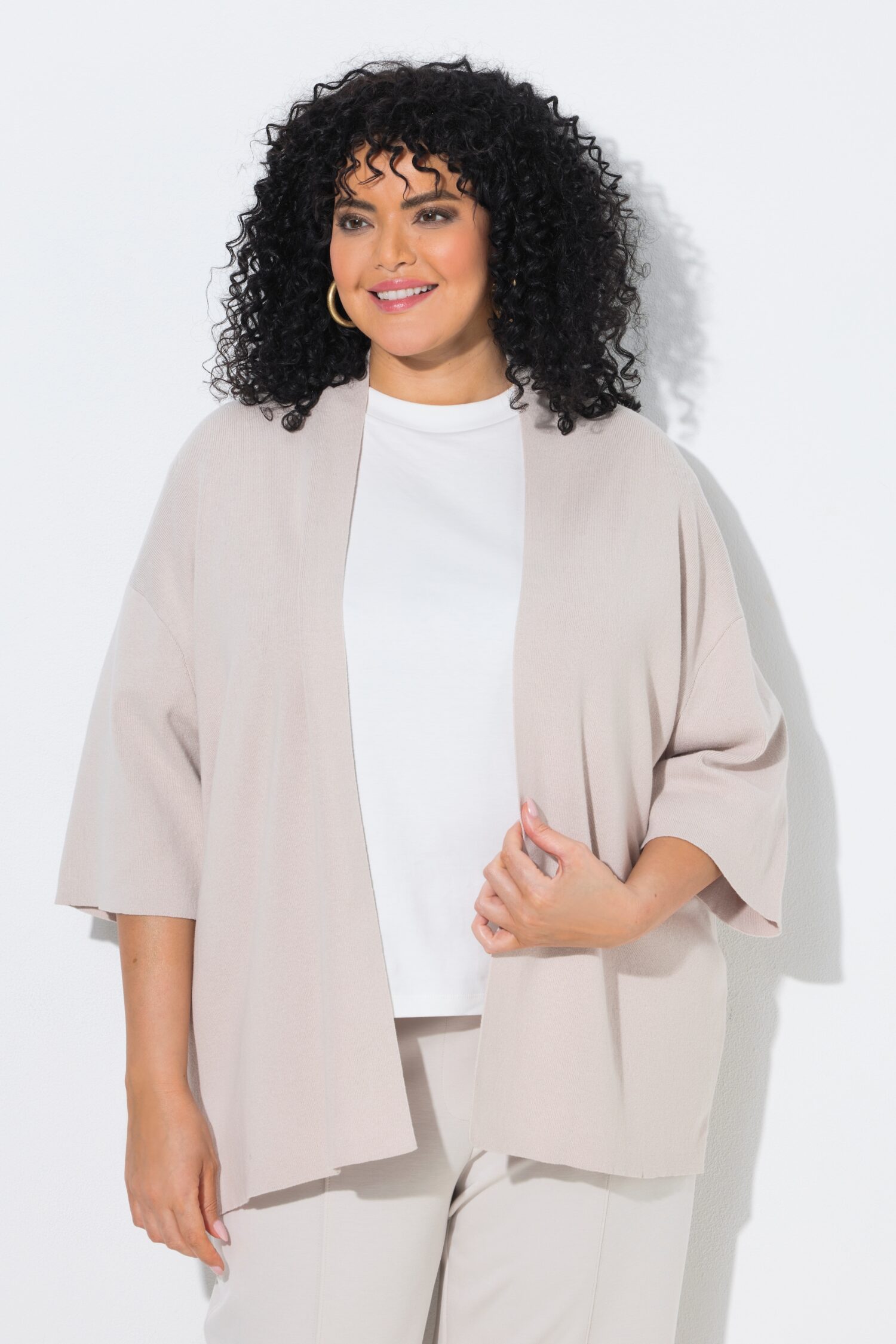 Ζακέτα ελαφρώς oversized, από απαλή, λεπτή πλέξη