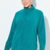 Ζακέτα fleece με φερμουάρ, όρθιο γιακά και μακριά μανίκια