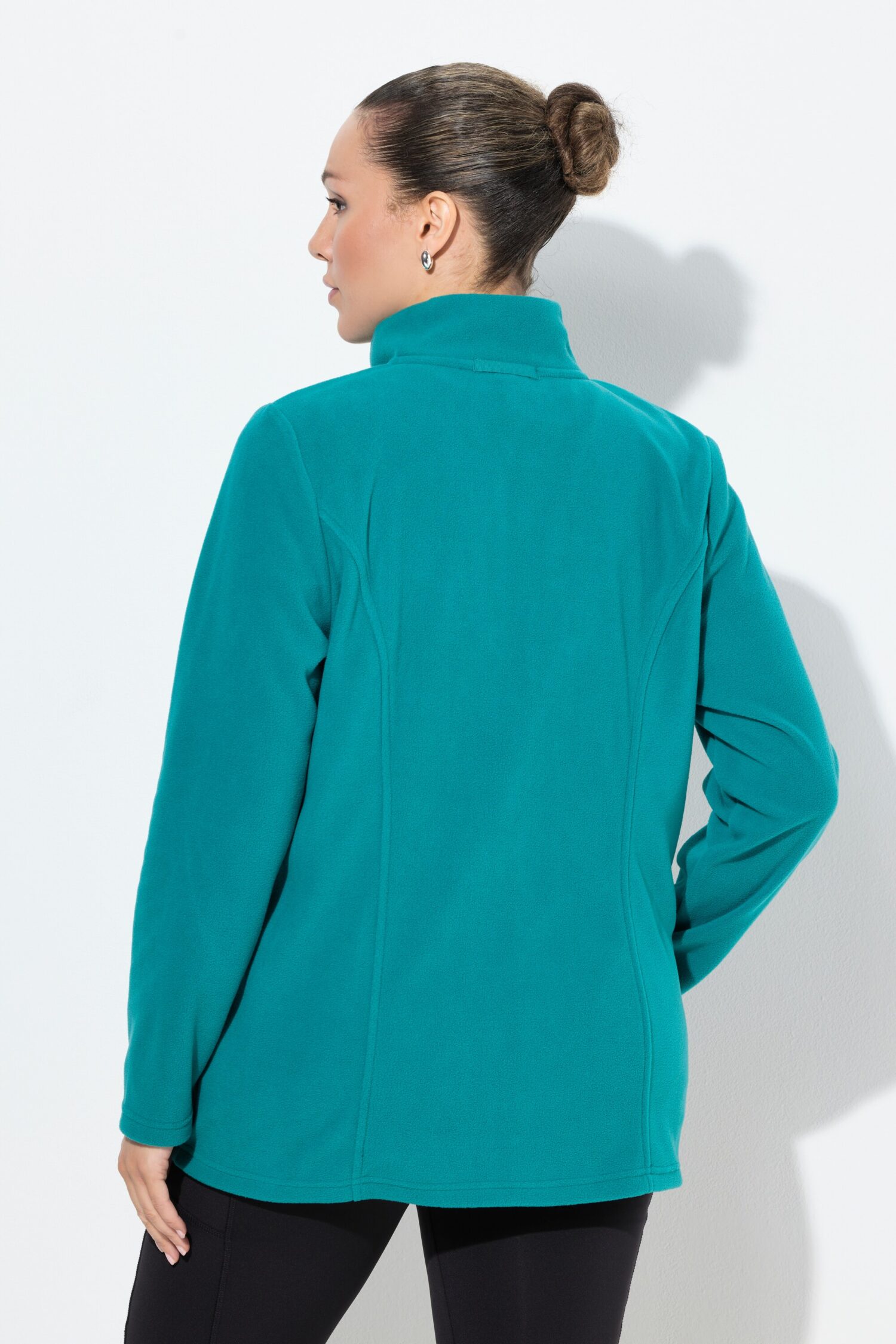 Ζακέτα fleece με φερμουάρ, όρθιο γιακά και μακριά μανίκια