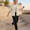 Ζακέτα κοτλέ σε γραμμή Α με κουκούλα