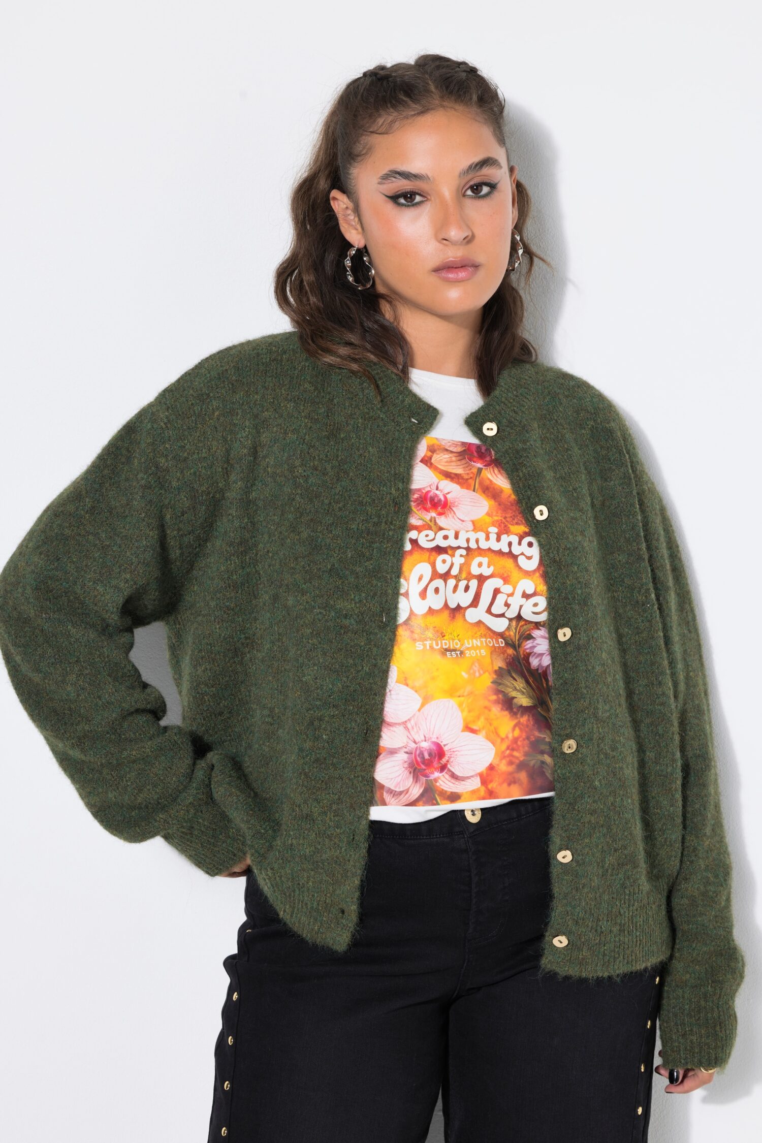 Ζακέτα oversized σε boxy fit με λεπτή πλέξη
