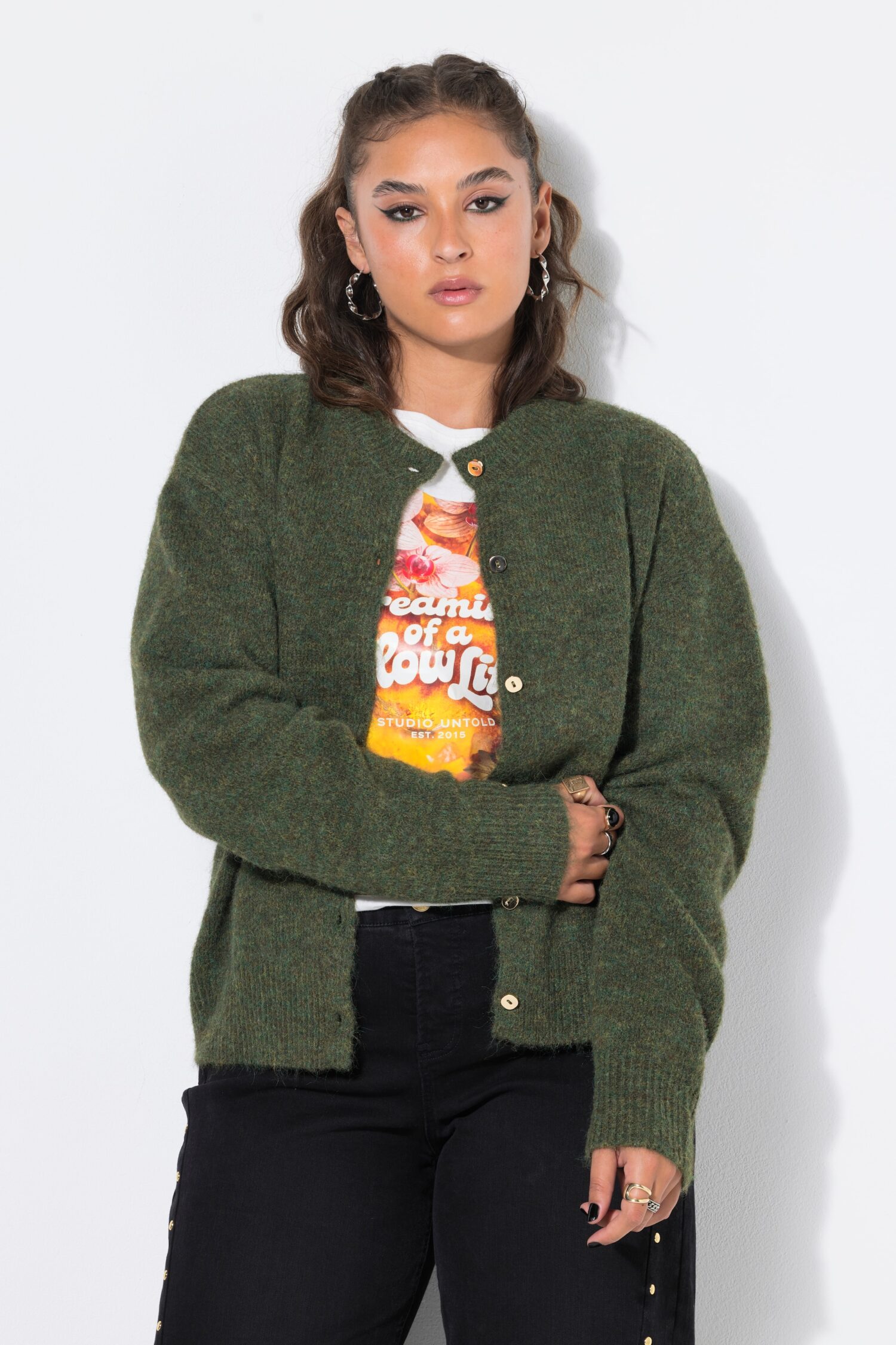 Ζακέτα oversized σε boxy fit με λεπτή πλέξη