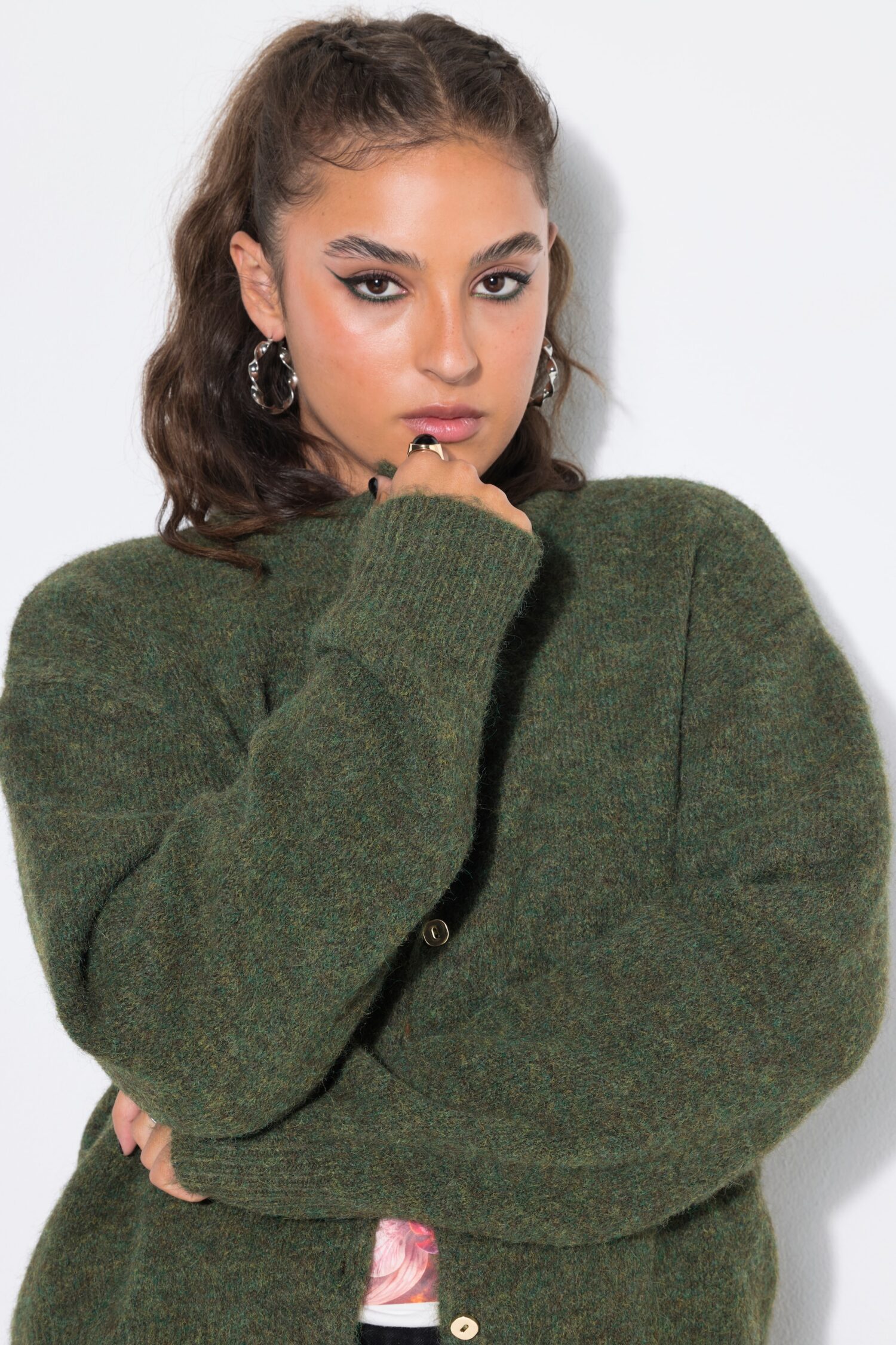 Ζακέτα oversized σε boxy fit με λεπτή πλέξη