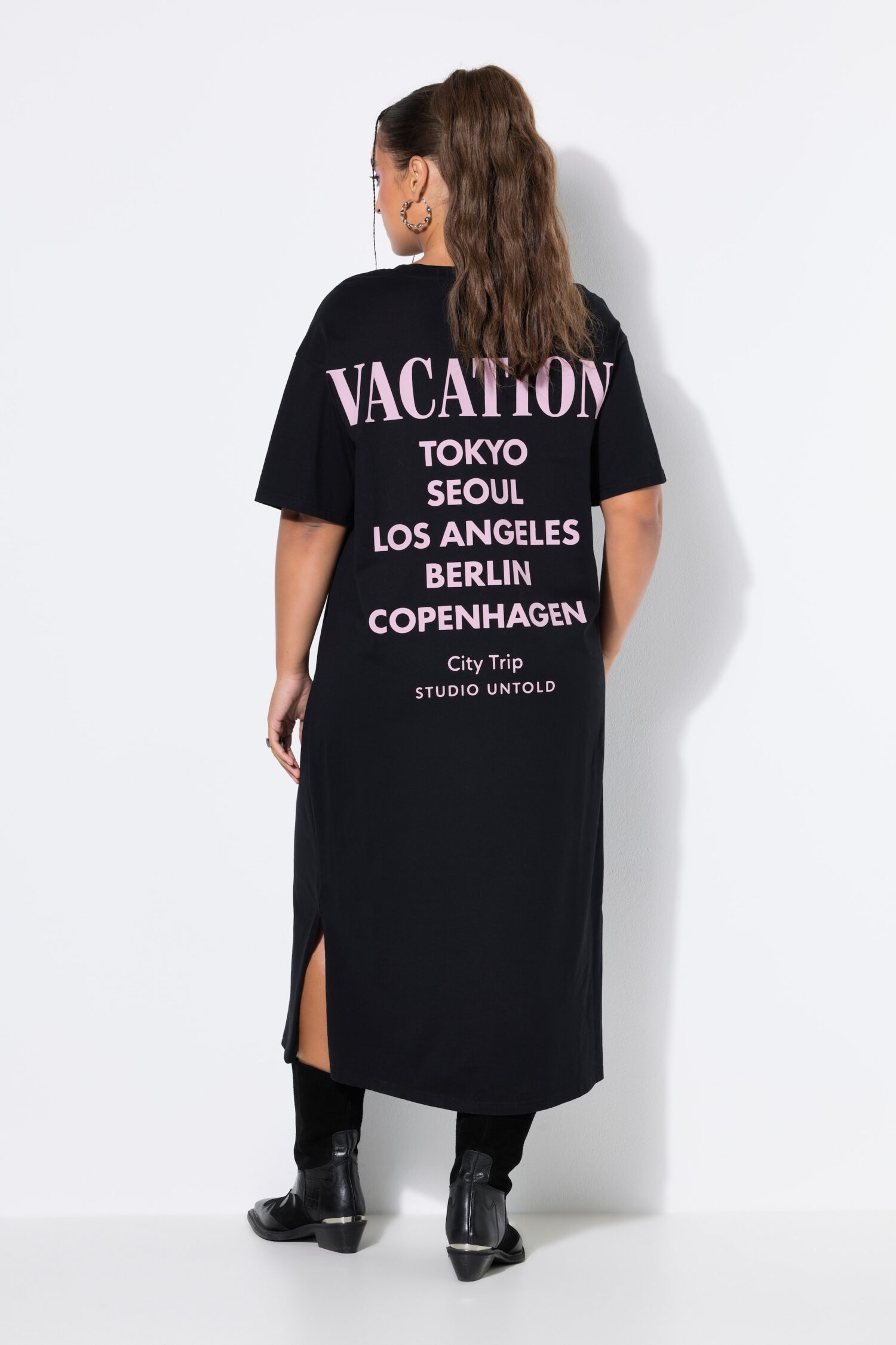 Φόρεμα μάξι oversized με τύπωμα Vacation