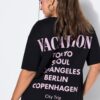 Φόρεμα μάξι oversized με τύπωμα Vacation