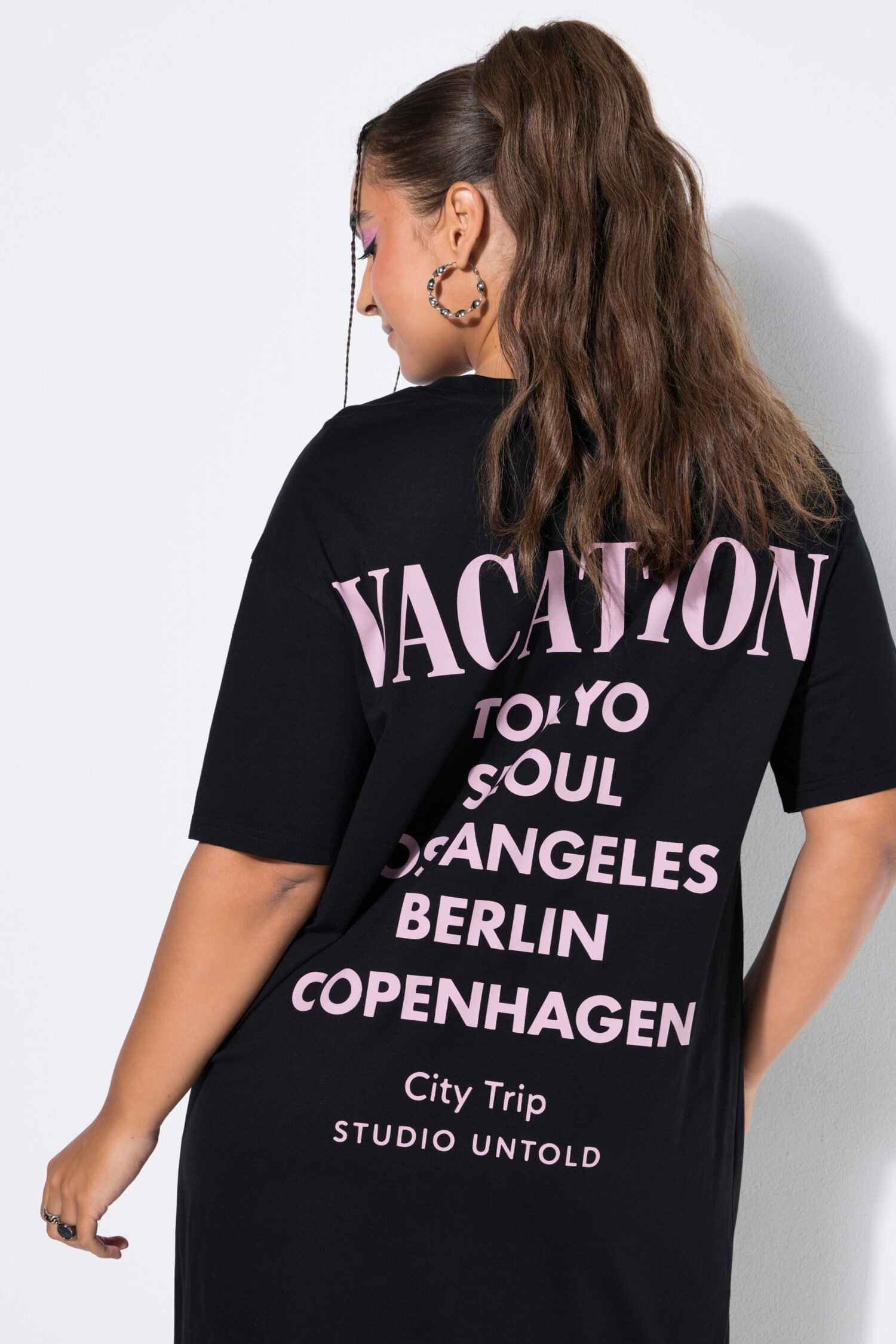 Φόρεμα μάξι oversized με τύπωμα Vacation