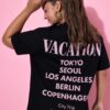 Φόρεμα μάξι oversized με τύπωμα Vacation