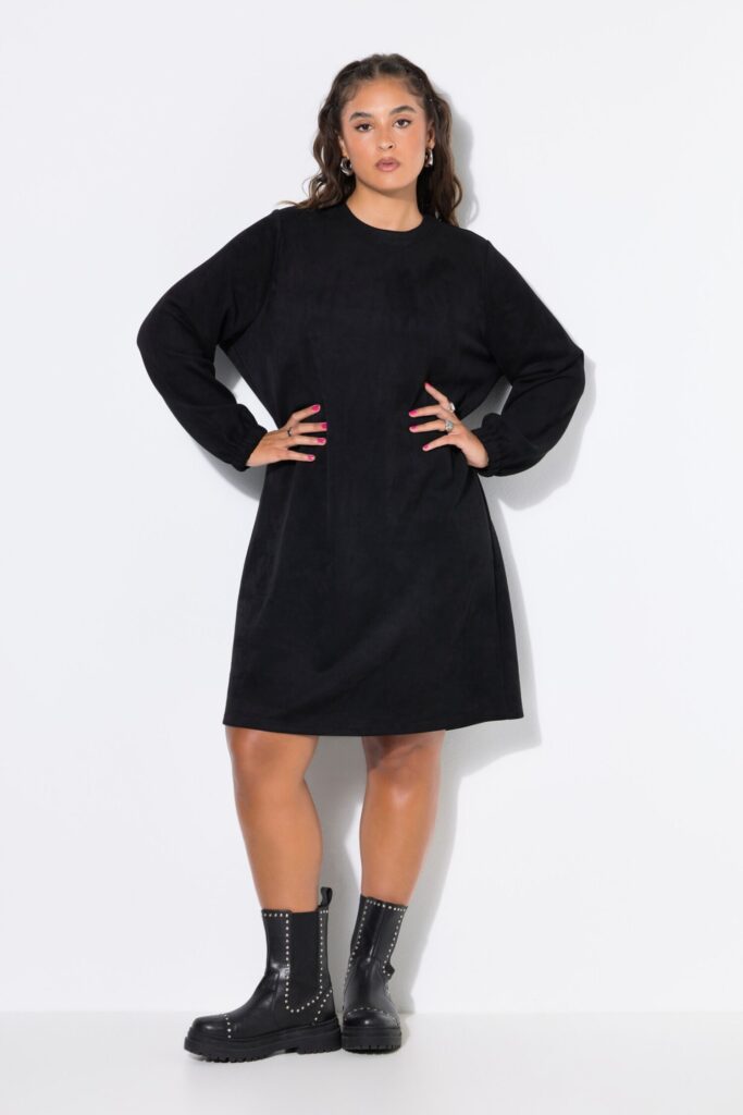 Φόρεμα oversized σε σουέτ look με μανίκια balloon