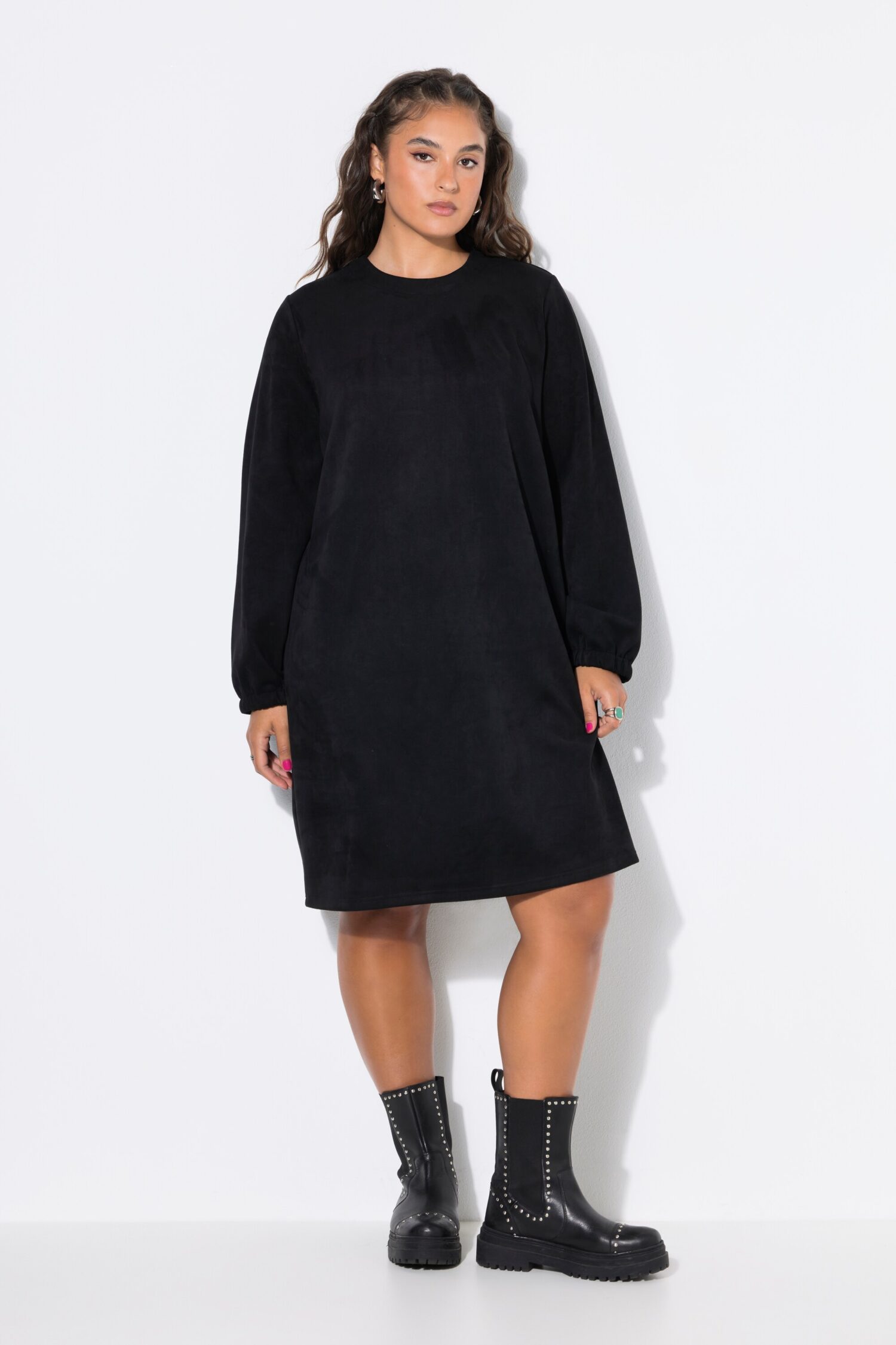 Φόρεμα oversized σε σουέτ look με μανίκια balloon