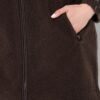 Γιλέκο fleece μακρύ σε γραμμή Α με κουκούλα