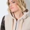 Γιλέκο fleece μακρύ σε γραμμή Α με κουκούλα